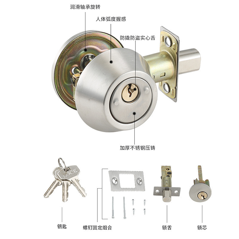 Cross-border integrated door lock, bedroom and bathroom lock, stainless steel mechanical interior door, wooden door lock, anti-theft door lock Application Scenario