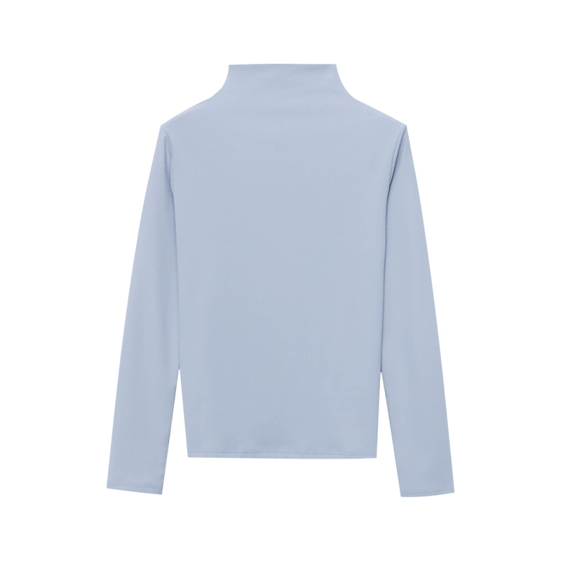 司南 刚需基础款 亲肤软糯磨毛半高领修身显瘦百搭打底衫 SN6903白底实物图