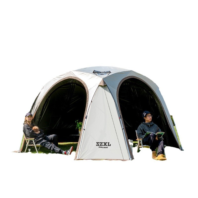 Titanium black rubber mountain pavilion automatic tent, outdoor inflatable tent canopy, waterproof and windproof Item Picture