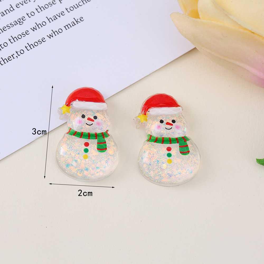 New Christmas epoxy resin AB glue accessories, cartoon star snowman decoration materials, DIY phone cases, hairpins and headwear materials details Picture