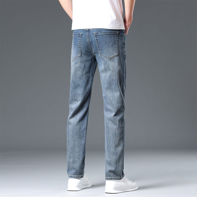 High-quality Lyocell men's jeans 2026 Spring/Summer new style small straight trendy men's pants 9-inch long pants details Picture
