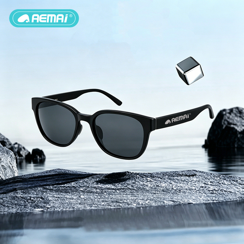 aemai smart glasses, music headphones, listening to music, making calls, sunglasses that can be paired with myopia lenses, sunglasses, and Bluetooth ai glasses Specification image