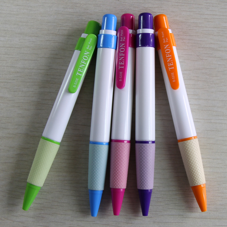 Tianfeng 520E white rod chubby ballpoint pen is suitable for various plastic advertising pens, 1000 pieces per box Specification drawing