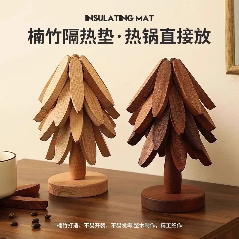 实木隔热垫餐垫防烫垫一棵树家用耐高温桌垫锅垫杯垫砂锅垫高级感