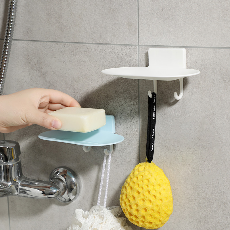 Simple soap box, wall-mounted soap box without drilling, bathroom soap box, storage rack, bathroom draining soap rack Application Scenario