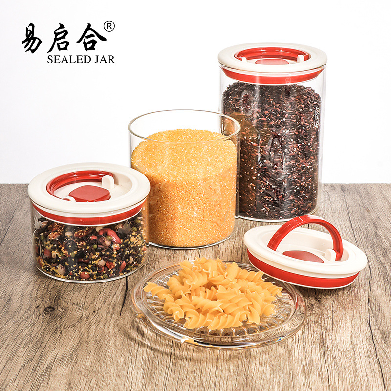 New negative pressure pull-out storage tank cylindrical press storage tank, kitchen grains and dried fruits storage sealed tank Specification image