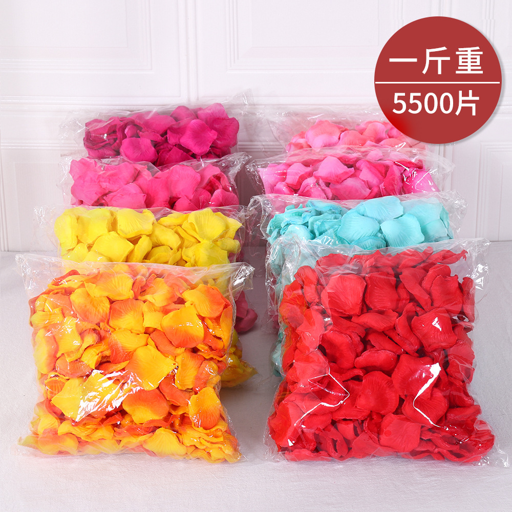 无纺布1斤装5500片婚庆用品仿真玫瑰花瓣婚礼婚房布置装饰手撒花产品图