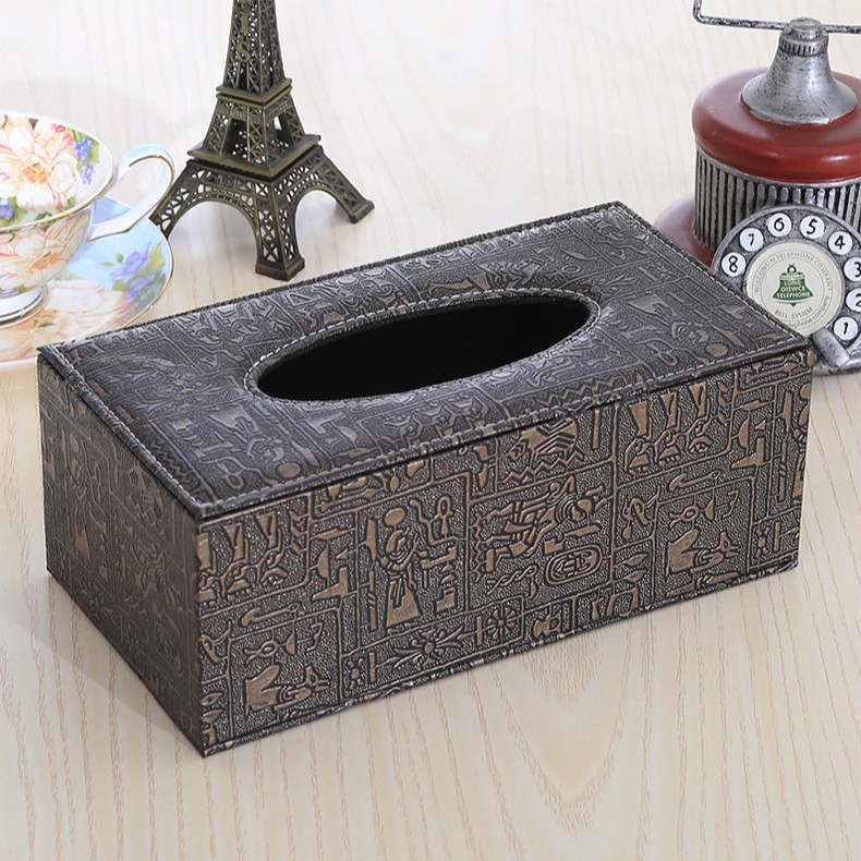 Wholesale tissue boxes, home living room and dining room desktop pu tissue boxes, simple coffee tables, advertising tissue boxes, printed logo Specification image