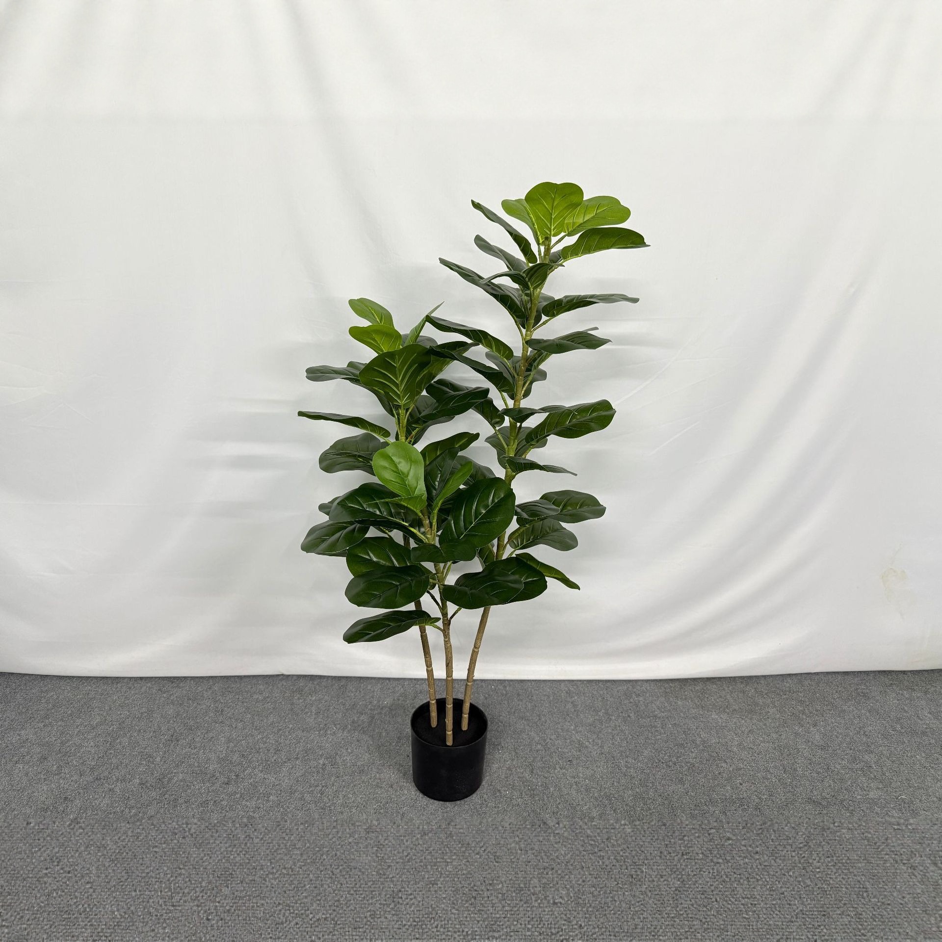 Artificial Ficus lyrata with white edges, artificial green plants, indoor and outdoor ornaments, home decoration, office ornaments Specification image