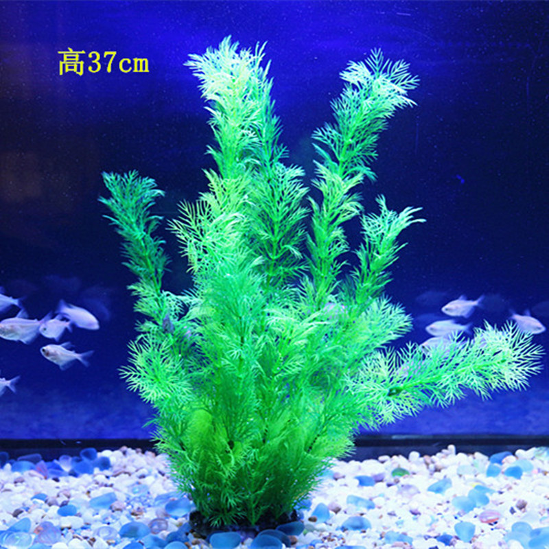 Fish tank decoration, simulation aquatic plants, aquarium landscaping, soft aquatic plants, plastic aquatic plants, green Item Picture