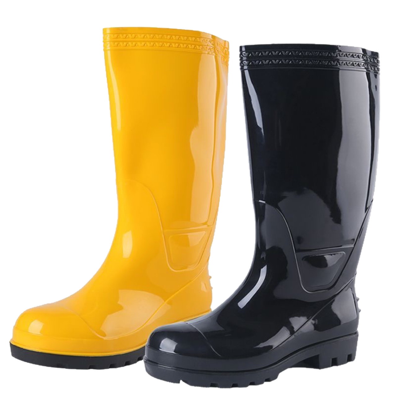 劳保雨靴白底实物图