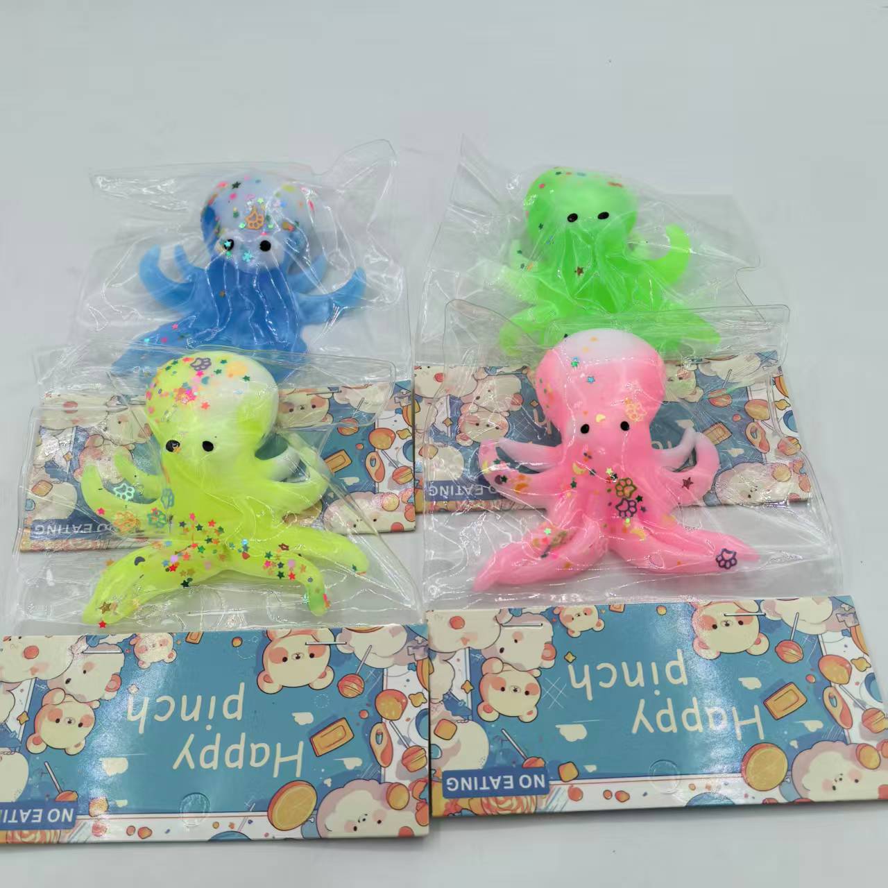 Direct sales from the manufacturer of simulation card head dual-color octopus venting and Pinching fun PVC bags for children's stress-relieving toys Item Picture
