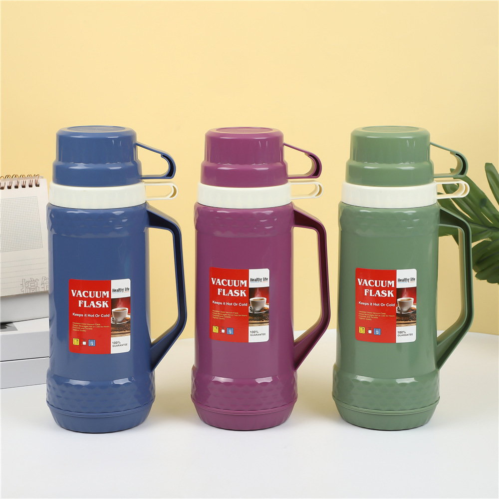 1L热水瓶商场超市玻璃内胆塑料暖水壶家用保温壶vacuum flask暖壶