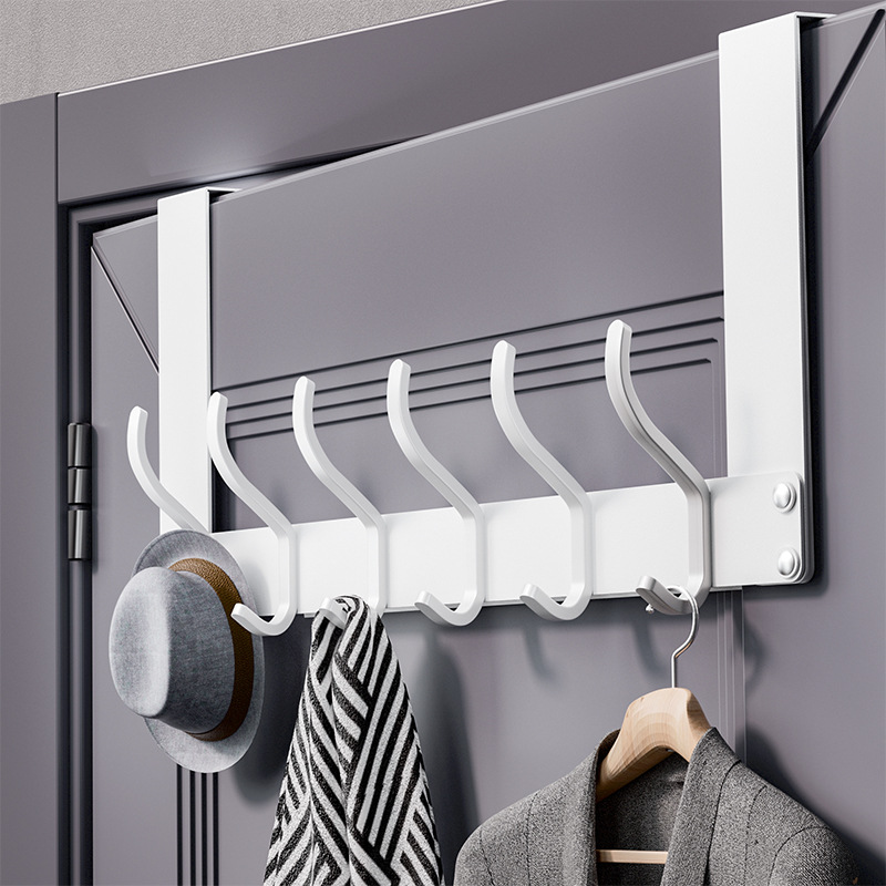 门后挂钩免打孔挂衣钩卧室门上挂钩浴室门挂钩收纳衣帽钩置物架产品图