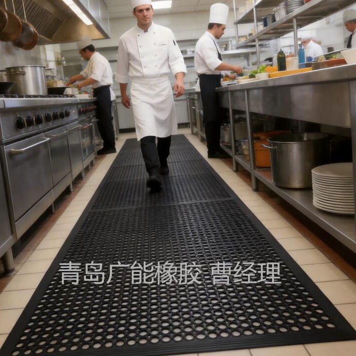 1524*914*12mm橡胶防滑垫 商用夜市海鲜市场防滑缓冲带孔地垫GNS