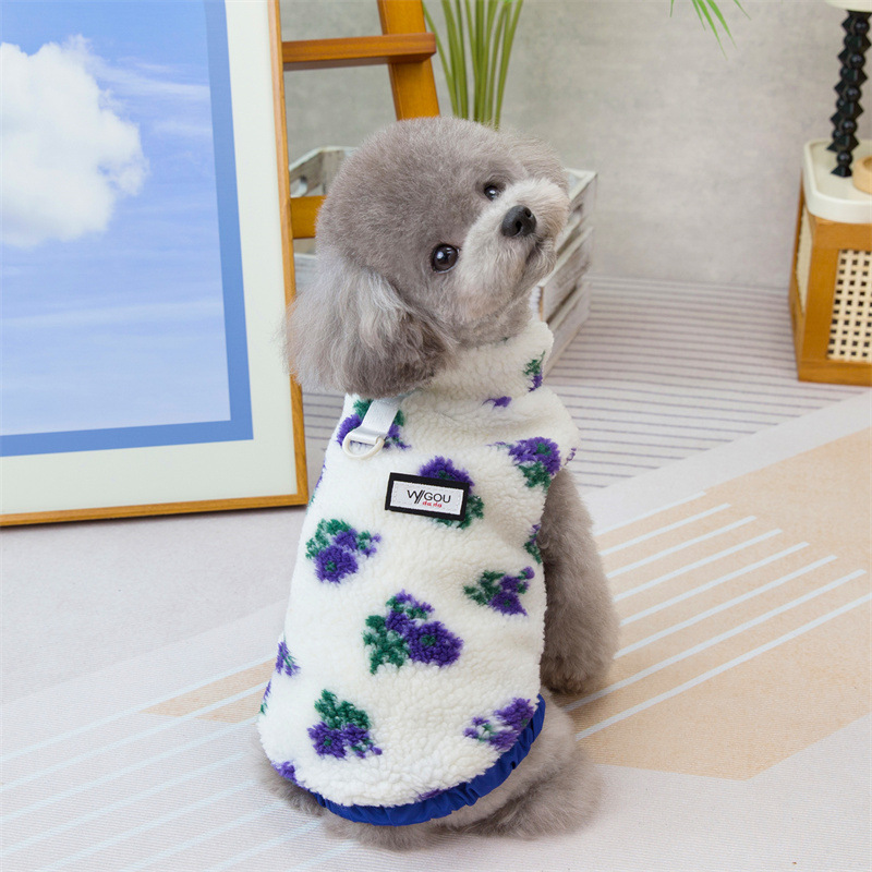24 Autumn and Winter new dog garden flower coat, Teddy Bichon Frite small dog and cat pet clothing manufacturer in stock Application Scenario