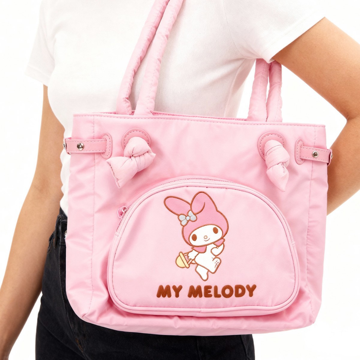 Sanrio pink girl's bag, Melody 2025 Summer New large-capacity single-shoulder bag, cute student tutorial bag