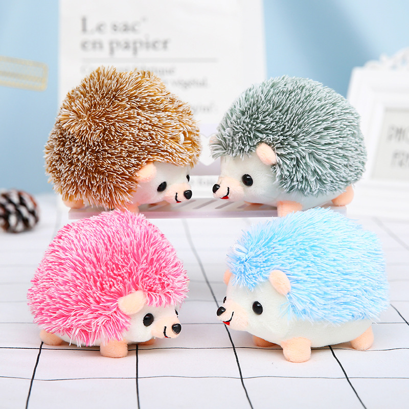 Wholesale of cute little hedgehog plush toy keychains, schoolbag pendants, plush toy decorations, pin inserts from the manufacturer