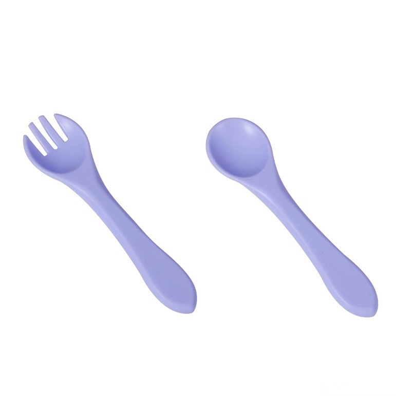 婴童 食品级硅胶勺  宝宝辅食餐具硅胶长柄儿童餐勺 喂养母婴用品白底实物图