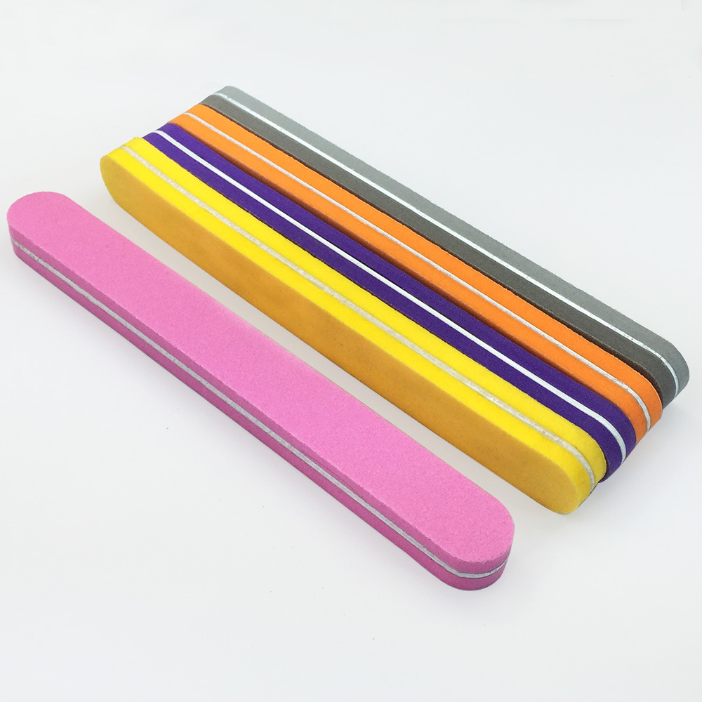 Straight sponge file for printing, high-elastic cotton, double-sided nail polish file, nail art tool, shaping strip Specification image