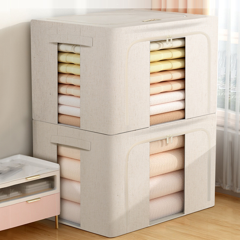 High-quality Tianshan cotton and linen washable storage box recommended by the consignment organizer for household clothes and quilts Application Scenario
