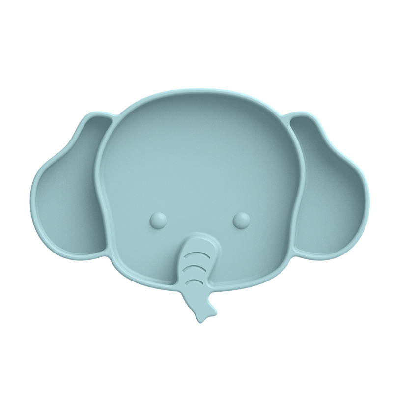 Cartoon foot sole silicone dinner plate, high-strength suction one-piece children's silicone feeding compartment suction cup type dinner plate Item Picture