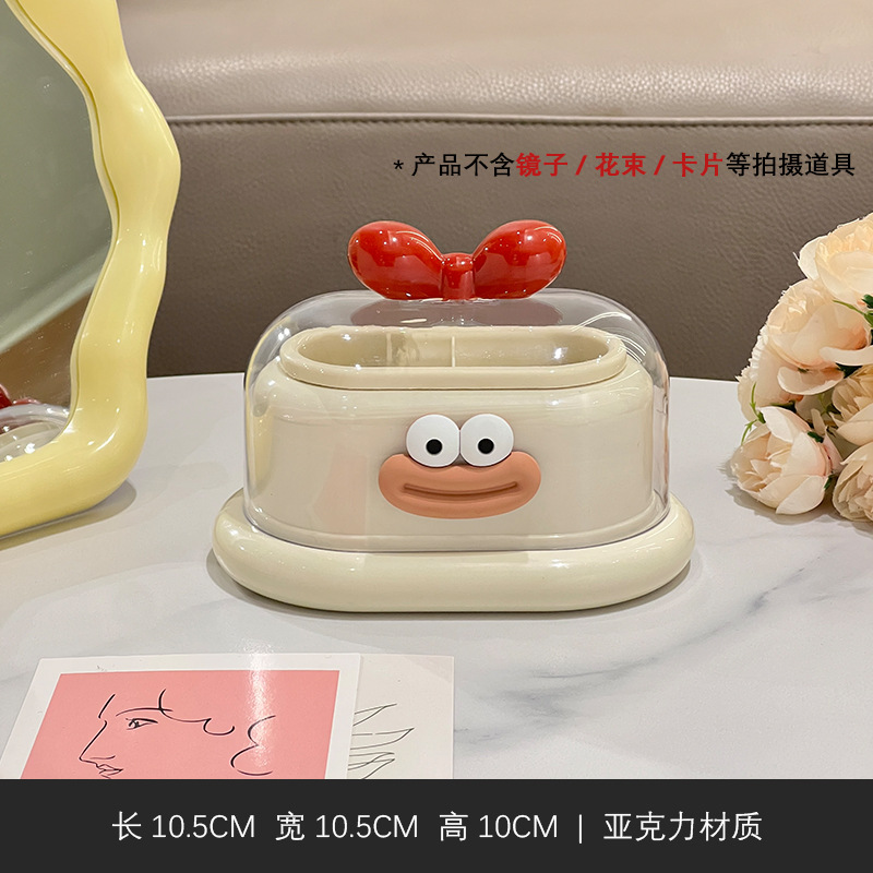 Living room dining table dopamine toothpick box, home cute and creative high appearance level cotton toothpick holder, toothpick holder and dental floss storage box Application Scenario