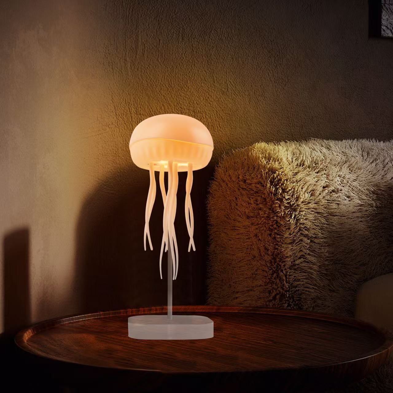 New jellyfish light, gradient floating light, sensing atmosphere night light, creative and novel decorative desktop light, voice-controlled Specification image