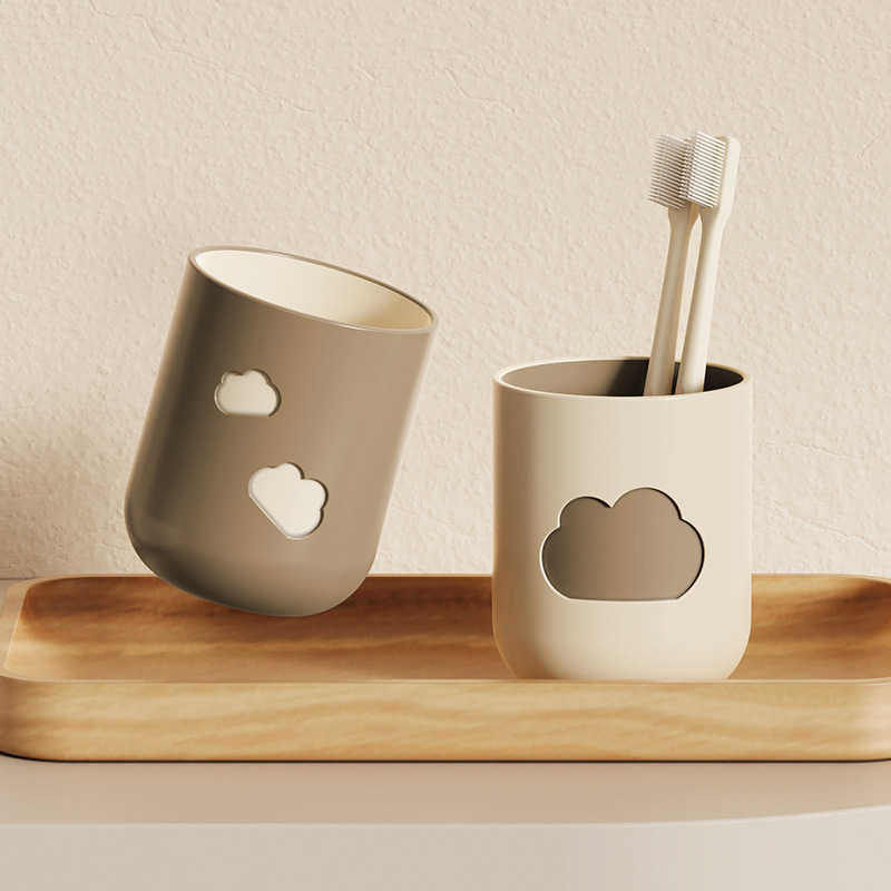 云朵漱口杯双色云朵洗漱杯家用牙刷刷牙杯子寝室学生可爱洗漱杯子