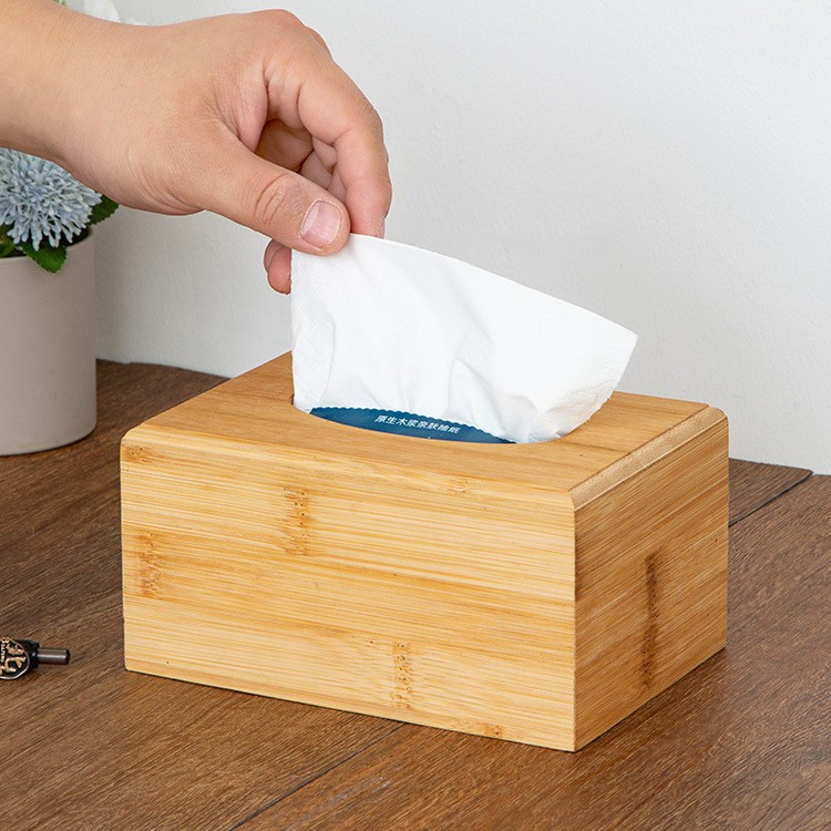 现货竹制收纳盒实木纸巾盒家用多用途抽纸盒现代简约桌面纸巾收纳细节图