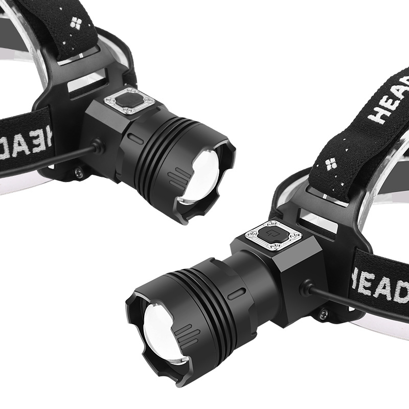 XHP99 high-intensity LED sensor headlamp, USB charging, head-mounted built-in battery, long press to power off, telescopic zoom Specification image