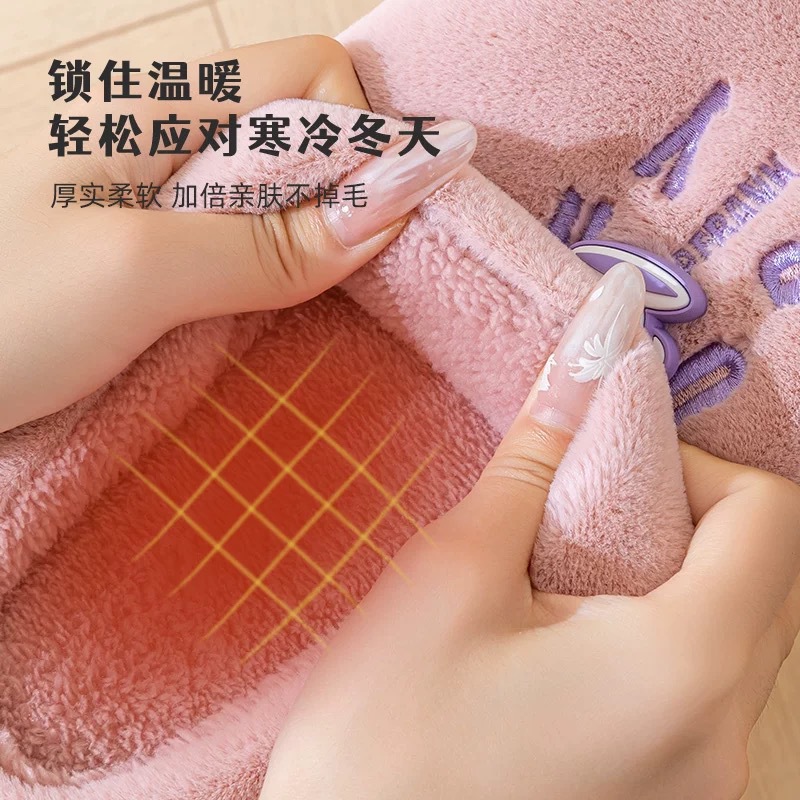 棉拖/拖鞋女冬季居家/男士保暖厚底拖茫/冷粘棉拖/兔毛交叉拖鞋细节图