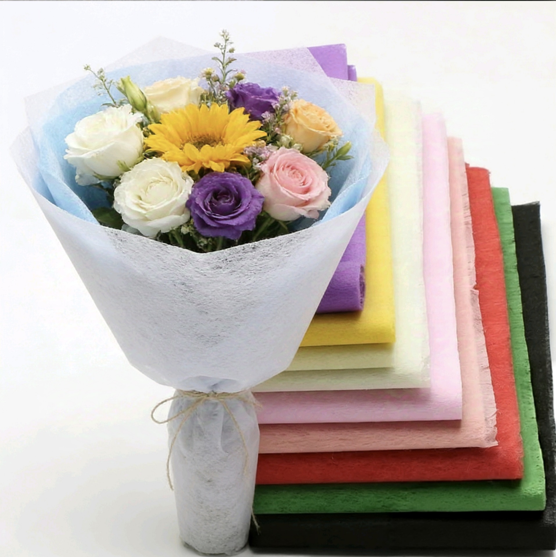 花束包装纯色棉纸无纺布情人节母亲节包花材料礼盒内衬纸diy材料产品图