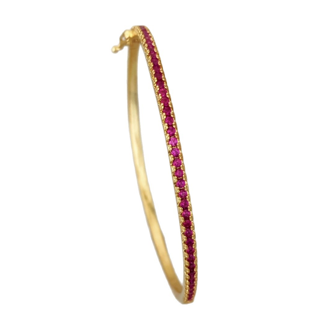 European and American trend: Simple half-circle diamond bracelets for women, trendy and fashionable, colorful zircon bracelets and wristbands, cross-border wristband wholesale Item Picture