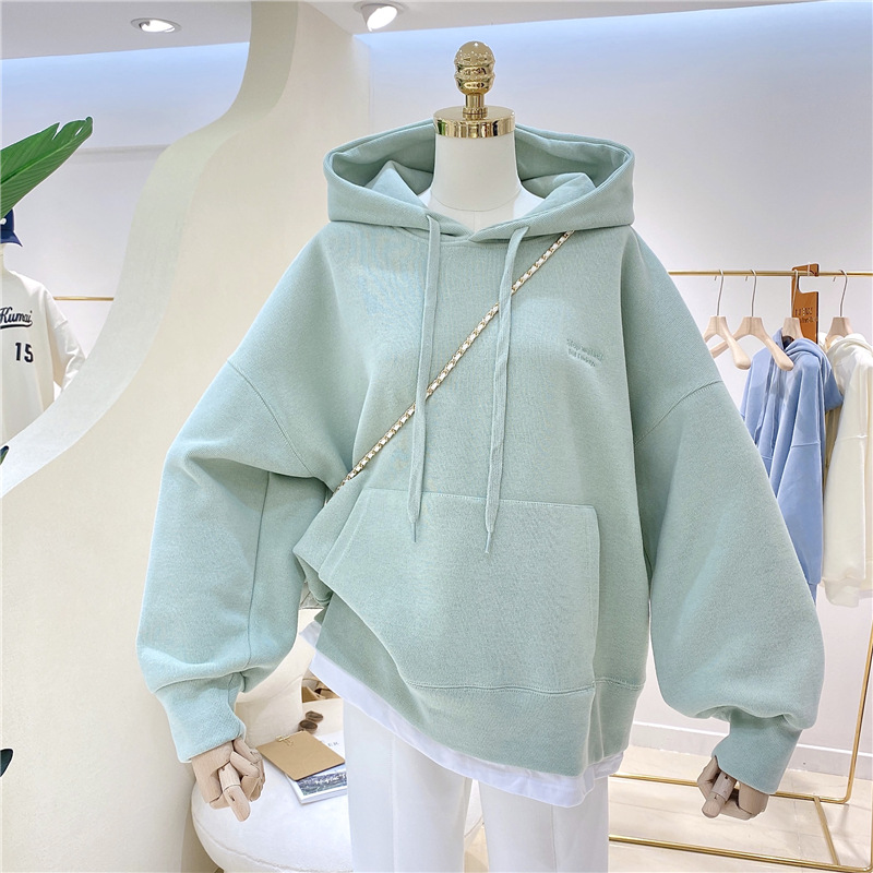 Cross-border [250g David Jacket] Two loose, fleece and hooded casual sweatshirts for women during autumn and winter vacation