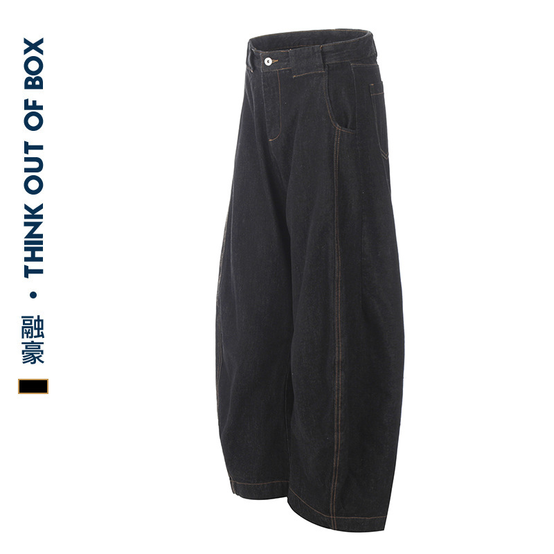 牛仔裤/带钻牛仔裤/牛仔裤阔腿/牛仔短裤女/阔腿裤产品图