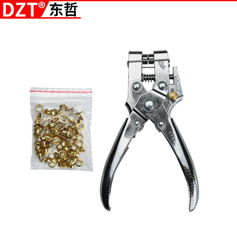 Multi-functional hole punching pliers, chicken eye pliers, belt, waist, leather goods, leather, paper, metal guard ring punching tools details Picture