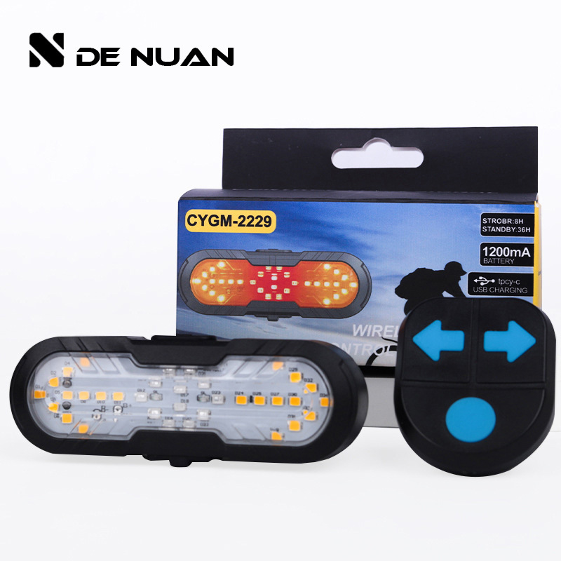 The new cross-border smart remote control turn signal Type-C charging waterproof taillights with horn warning for night cycling Item Picture