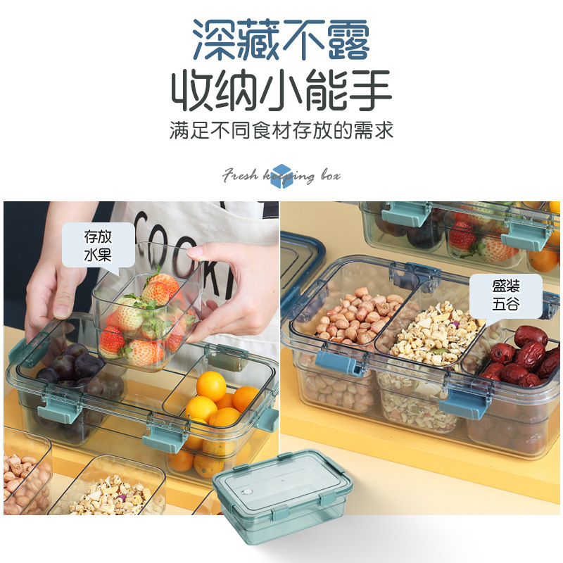 Blue-framed transparent compartments PVC vacuum-formed cylindrical storage and preservation box Application Scenario
