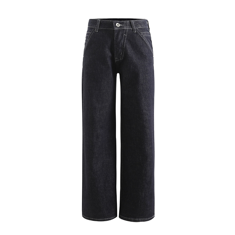 带钻牛仔裤/牛仔裤/牛仔裤阔腿/库存/牛仔短裤女白底实物图