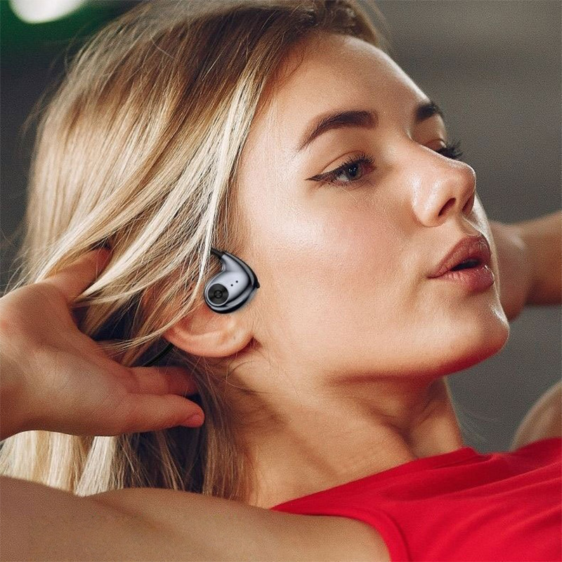 AI voice translation headphones, true bone conduction sports Bluetooth headphones, no sound leakage, no in-ear sound, rear wrap wireless noise cancellation details Picture