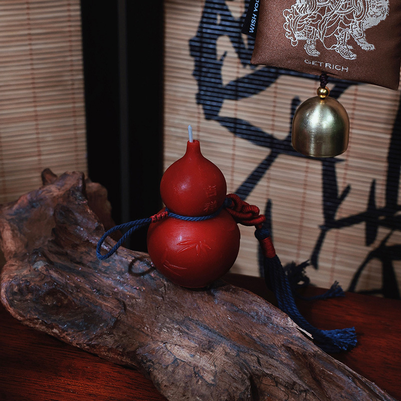 中式国风创意葫芦福禄香熏蜡烛造型蜡烛茶室书房文创摆件礼品批发