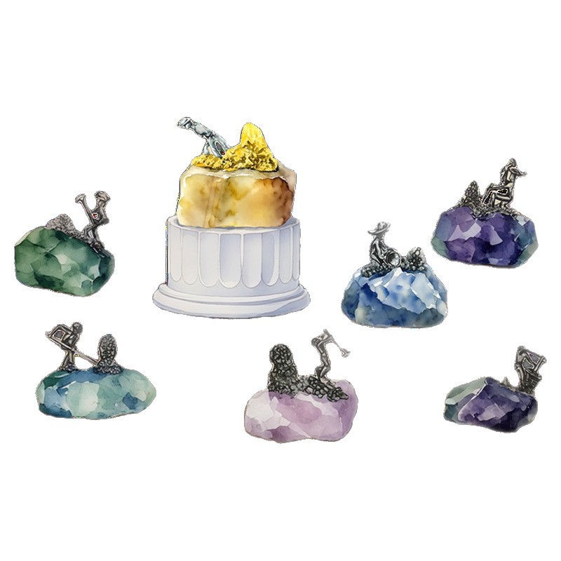 Gold Digger Collaborates with Yuanqi Natural Fireless Stone Concentrate Energy Magnetic Field Exquisite Home Decor Crystal Scented Blind Box Item Picture