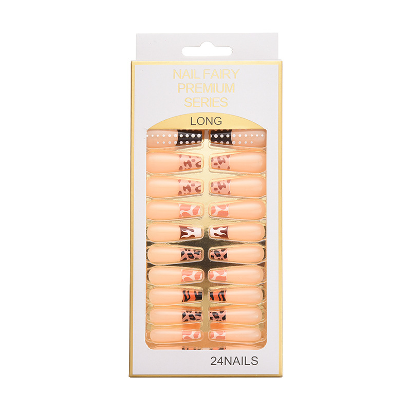 Cross-border exclusive nail plate printed long false nail patches, wearable nail boxes, long ballet nail plates wholesale Specification image