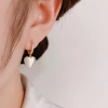 Douyin's popular fashion, clear and transparent cat's eye stone heart-shaped ear buckle women's summer new style, high-end, versatile and sweet earrings Specification image