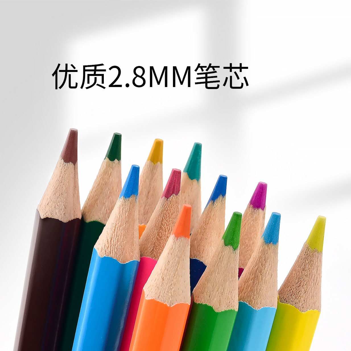 Wholesale of 12/24-color oil-based pencils for children and primary school students' art and painting with hexagonal rods from cross-border colored pencils details Picture