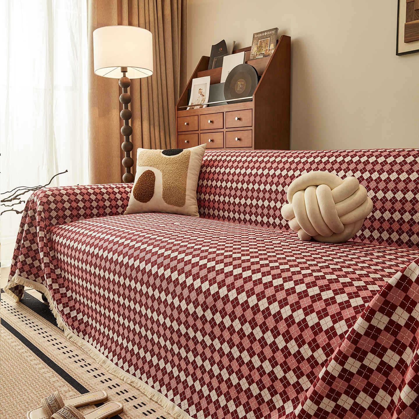 棉麻加厚沙发巾全包一整张防猫抓沙发套罩沙发垫四季通用盖巾盖毯