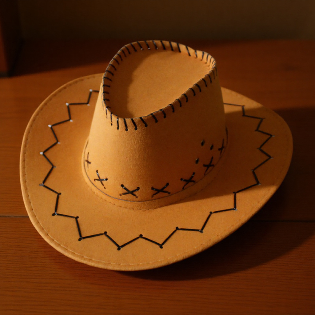 Wide-brimmed men's and women's top hats, western cowboy hats, sun hats, sun-protective cowboy hats, suede sun hats, grassland Xinjiang couples Specification image