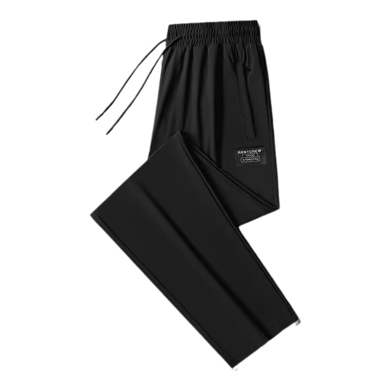 Ice silk pants, men's summer thin men's casual pants, stretch breathable straight-leg pants, long pants, running quick-drying sports pants Specification drawing
