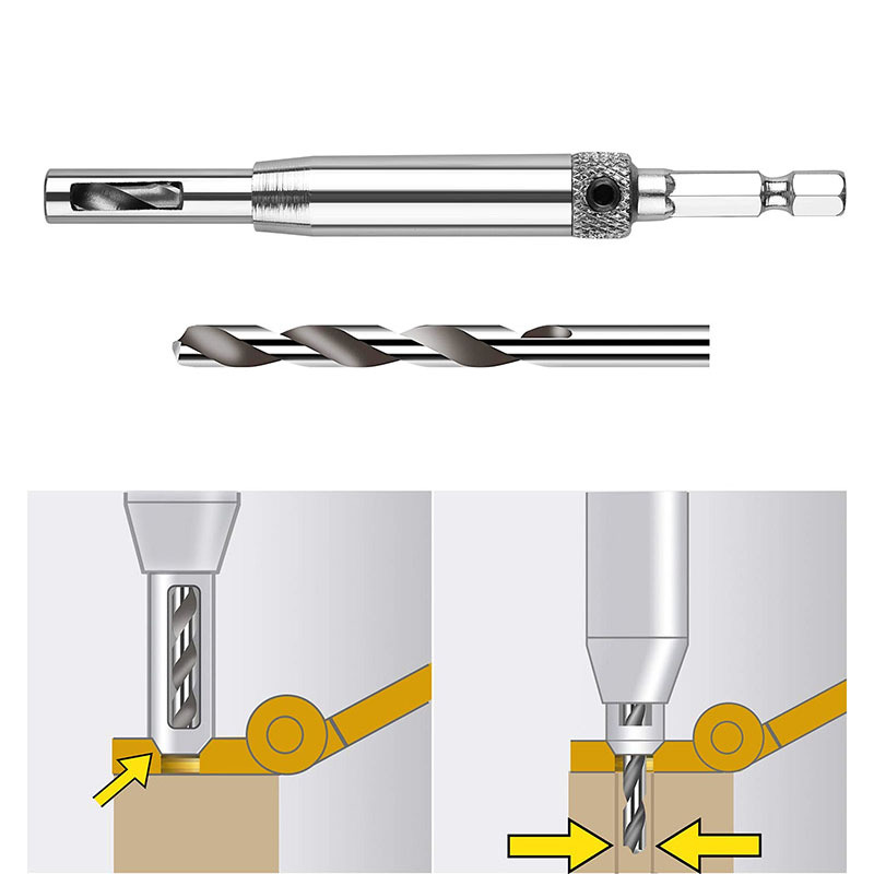 Cross-border hinge drill, woodworking door and window hinge hole opener, hand electric drill, positioning and drilling set, special-shaped hexagonal handle drill bit Application Scenario